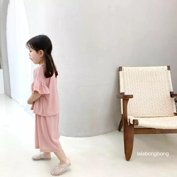 Lalabongbong - Korean Children Fashion - #todddlerfashion - Shirring Capri Top Bottom Set - 6