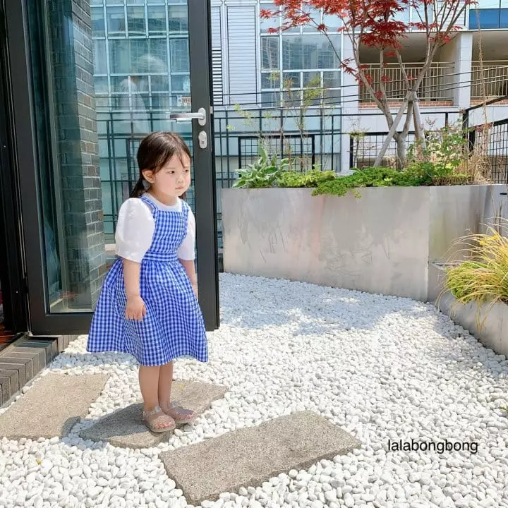 Lalabongbong - Korean Children Fashion - #toddlerclothing - Check Dungarees One-piece - 10