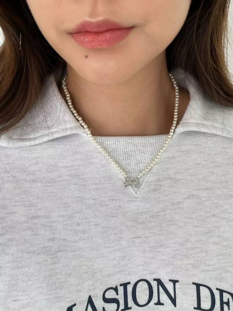 Lapin - Korean Women Fashion - #momslook - Mini Ribbon Necklace - 2