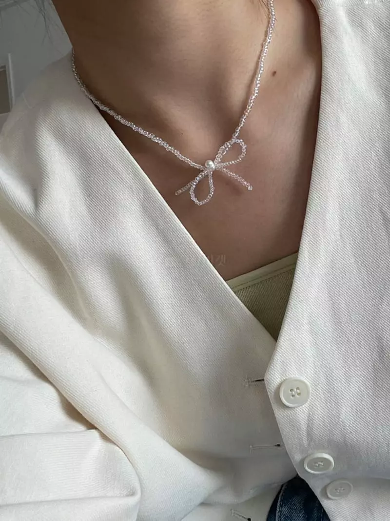 Lapin - Korean Women Fashion - #pursuepretty - Ribbon Necklace - 4
