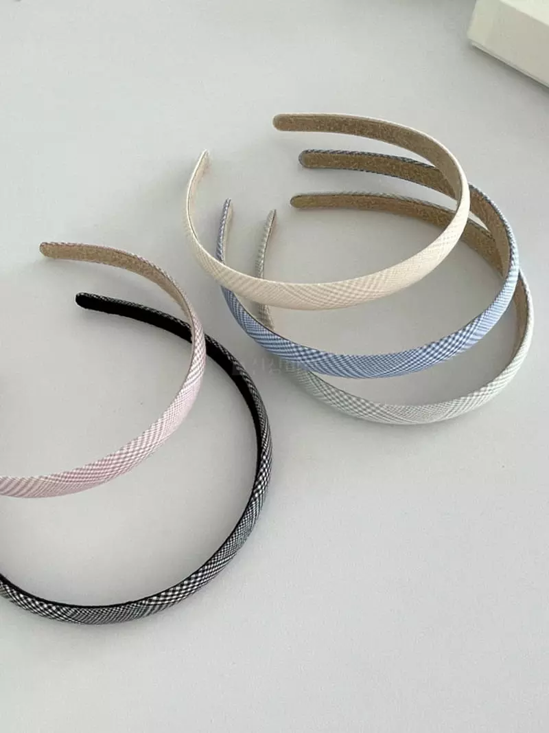 Lapin - Korean Women Fashion - #thatsdarling - Small Check Slim Hairband - 3
