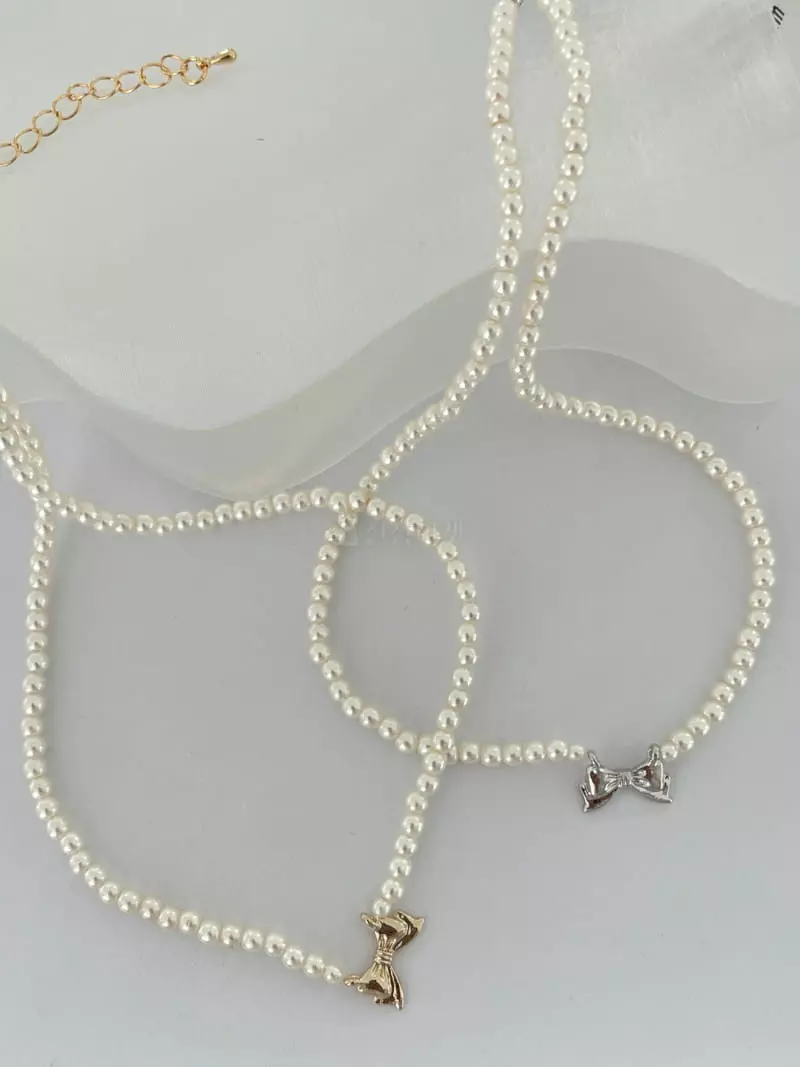 Lapin - Korean Women Fashion - #womensfashion - Mini Ribbon Necklace