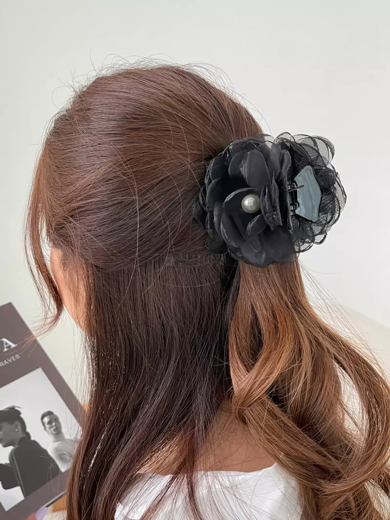 Lapin - Korean Women Fashion - #womensfashion - Pearl Flower Hairpin - 3