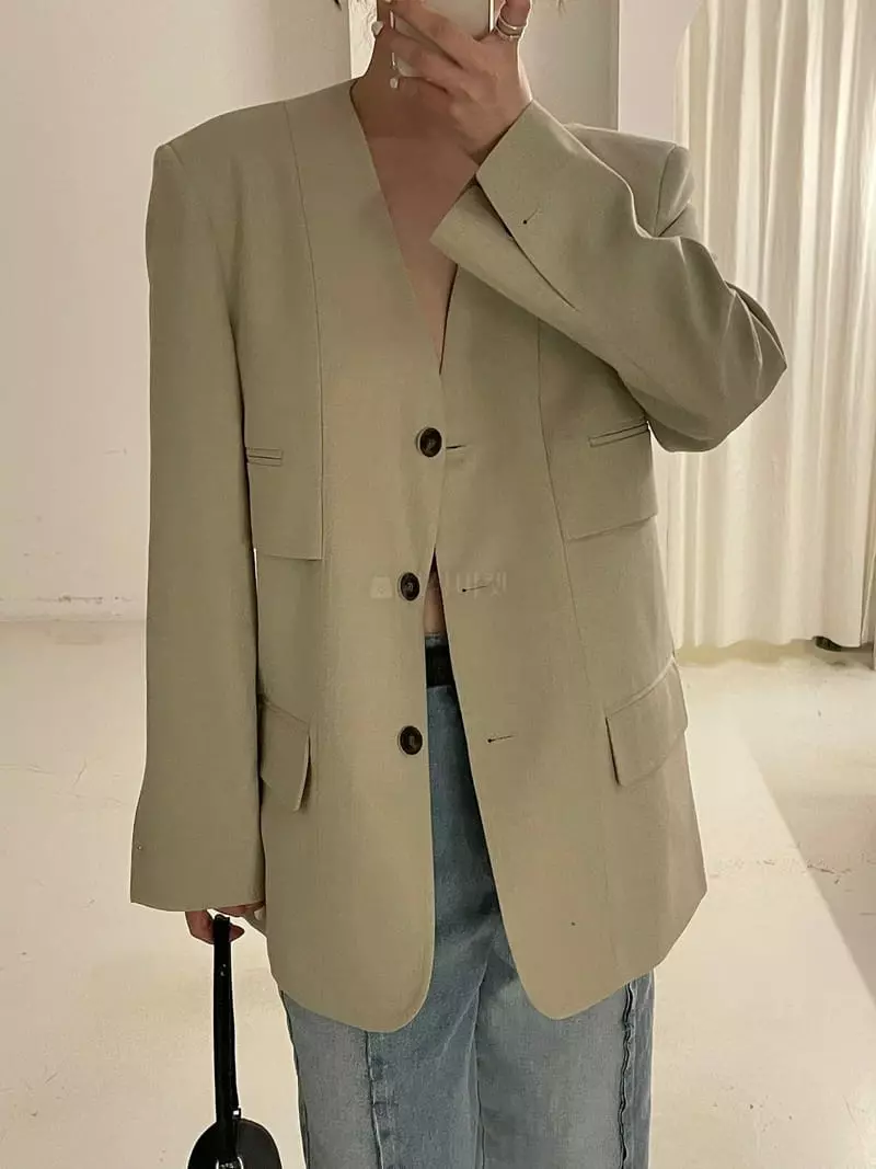 Le Ppl - Korean Women Fashion - #momslook - Gray Jacket - 2