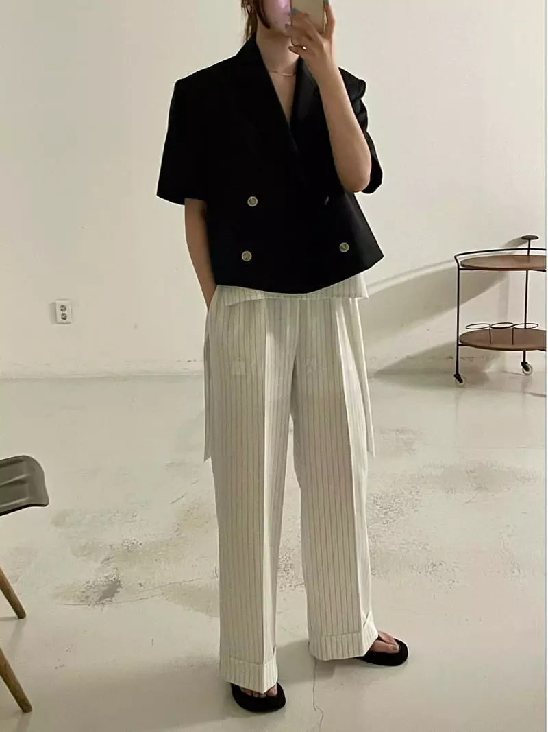 Le Ppl - Korean Women Fashion - #momslook - Stripes Pants