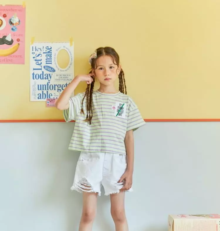 Lilas - Korean Children Fashion - #designkidswear - Funny Stripes Tee - 2