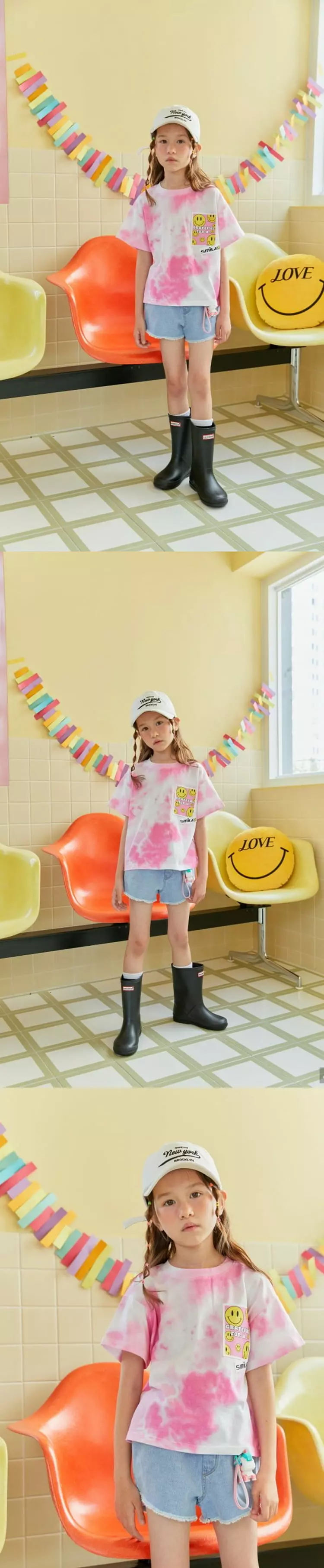 Lilas - Korean Children Fashion - #designkidswear - Smile Water Paint Tee - 4