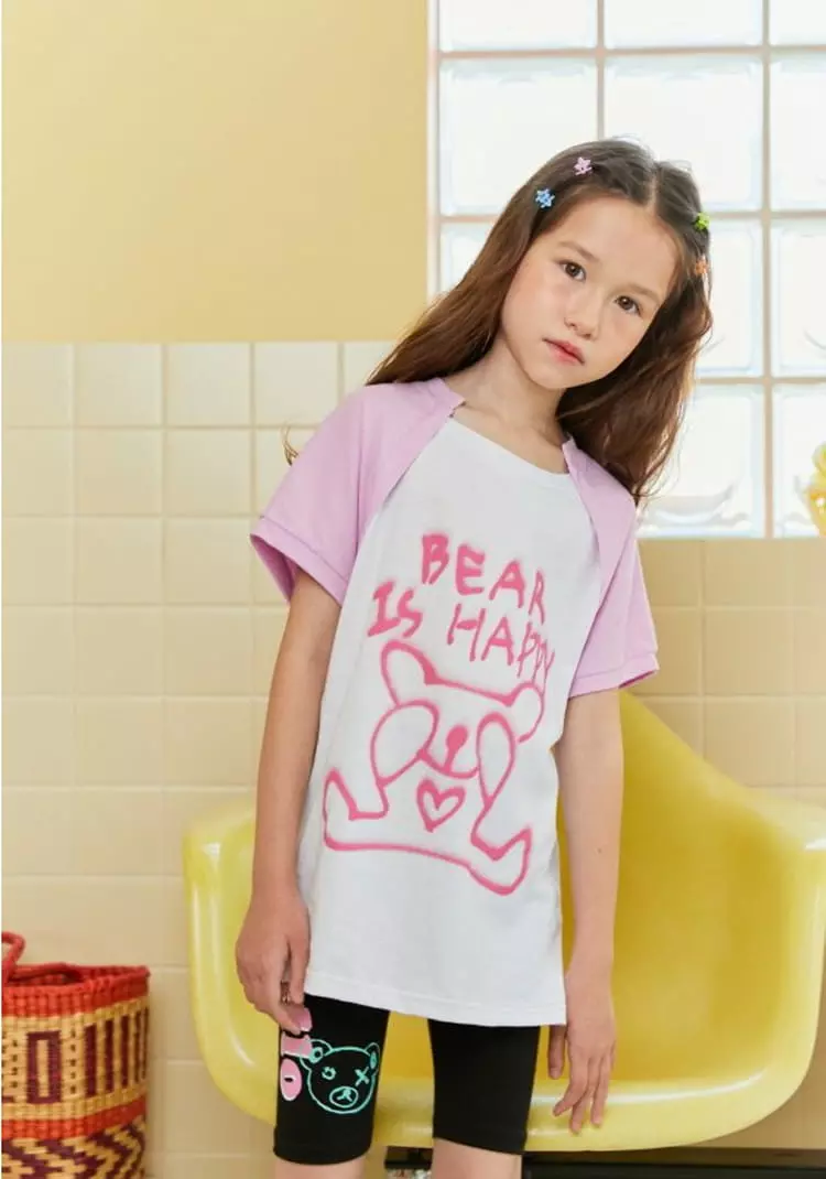 Lilas - Korean Children Fashion - #fashionkids - Happy Bear Dino Tee - 3