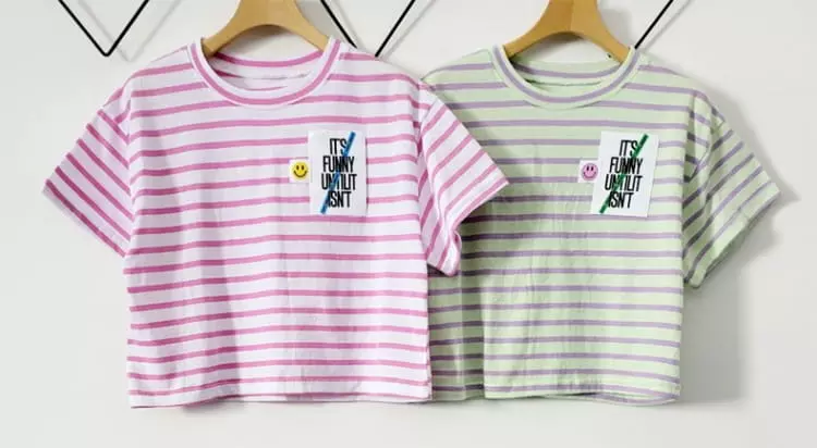 Lilas - Korean Children Fashion - #kidsshorts - Funny Stripes Tee - 5