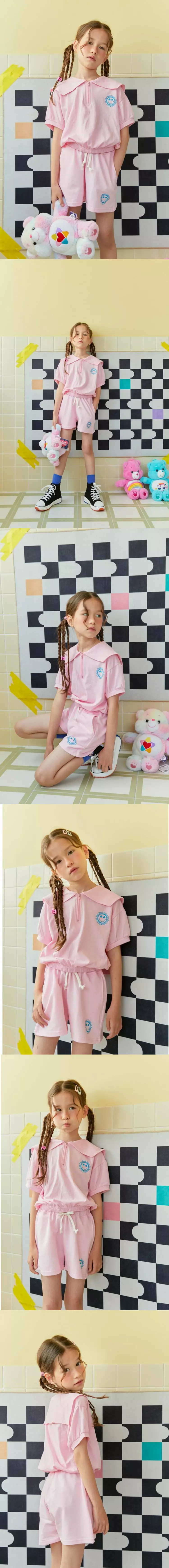 Lilas - Korean Children Fashion - #kidsstore - Admiration Collar Top Bottom Set - 3