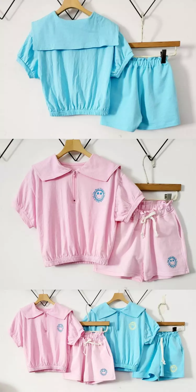 Lilas - Korean Children Fashion - #kidsstore - Admiration Collar Top Bottom Set - 4
