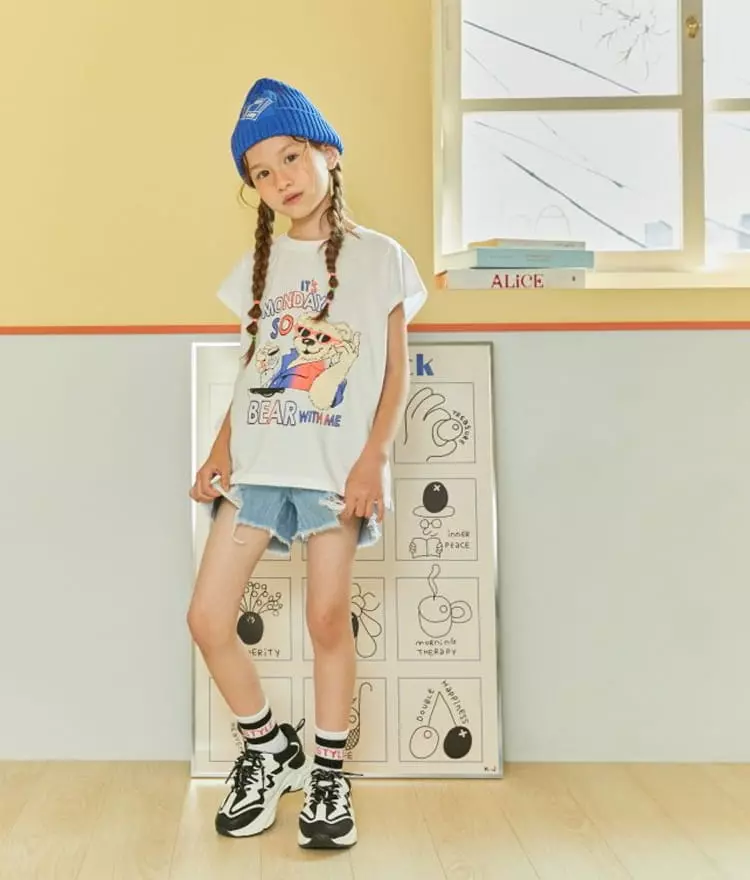 Lilas - Korean Children Fashion - #littlefashionista - Monday Tee