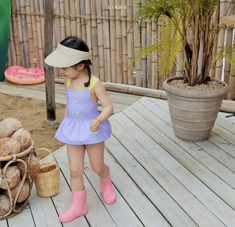 Lindo - Korean Children Fashion - #discoveringself - Flower Chu Swimwear with Hat - 5