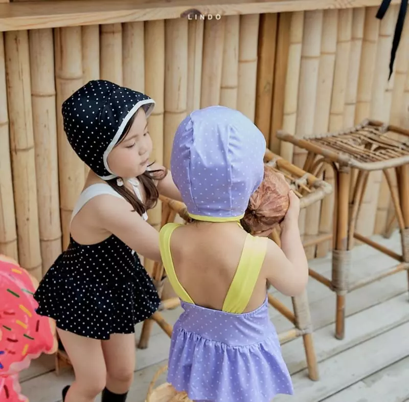 Lindo - Korean Children Fashion - #fashionkids - Flower Chu Swimwear with Hat - 6