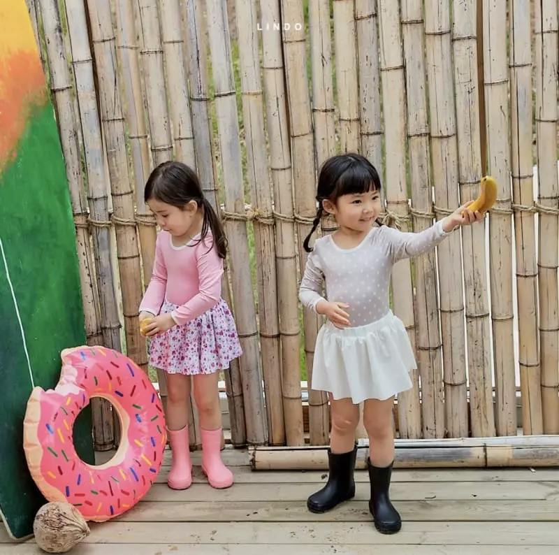 Lindo - Korean Children Fashion - #kidsshorts - Bli Skirt Swimwear with Hat - 6