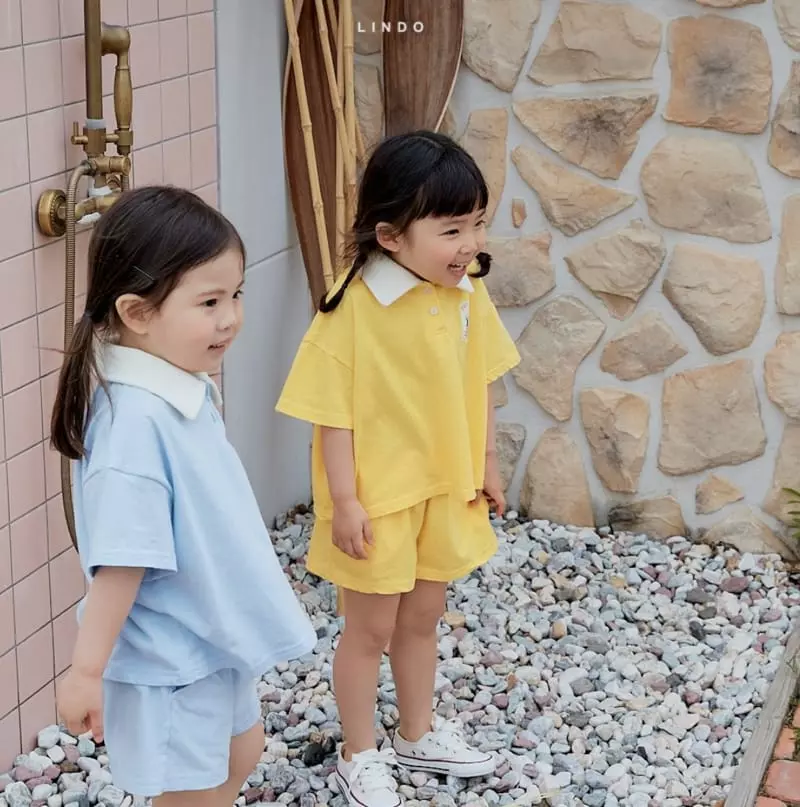Lindo - Korean Children Fashion - #littlefashionista - Open Collar Summer Top Bottom Set - 12