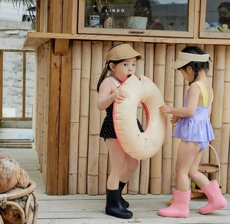 Lindo - Korean Children Fashion - #magicofchildhood - Flower Chu Swimwear with Hat - 12