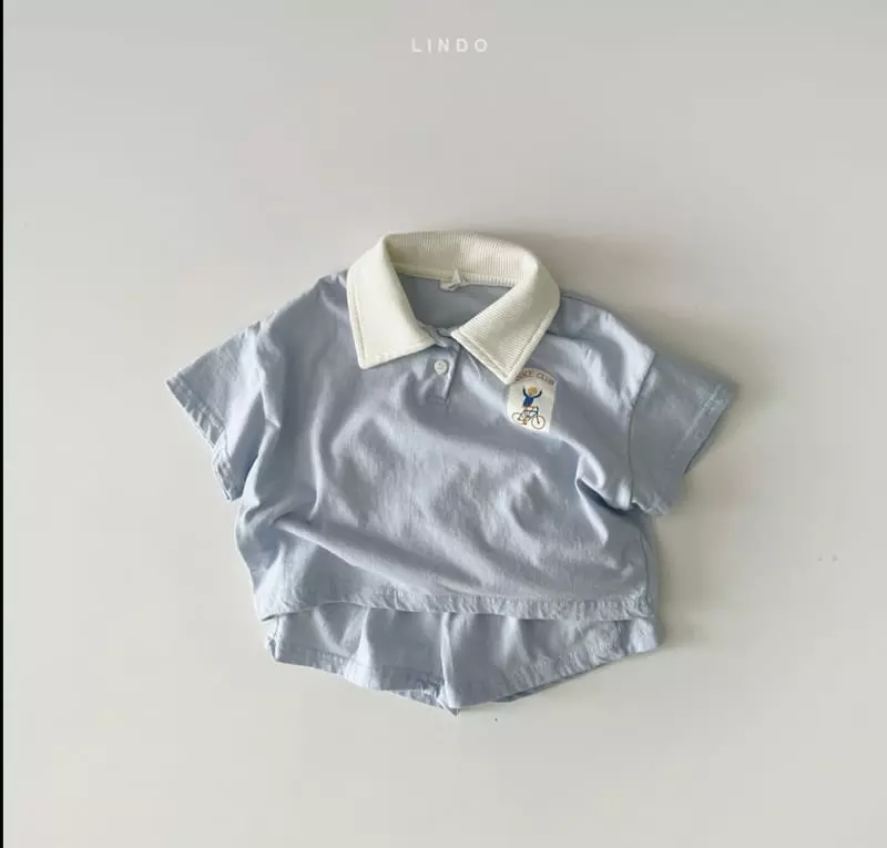 Lindo - Korean Children Fashion - #toddlerclothing - Open Collar Summer Top Bottom Set