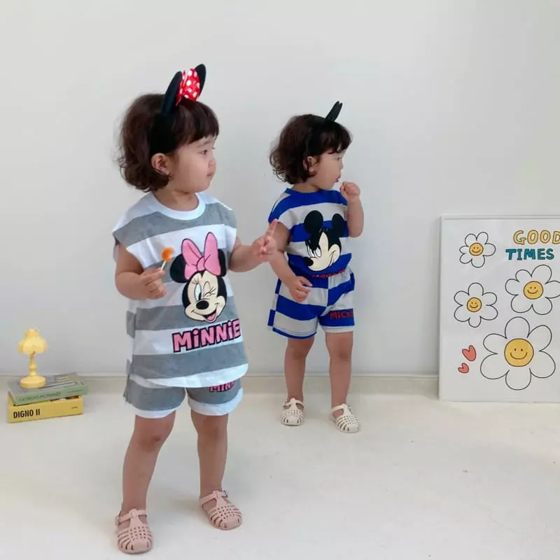 Little Rabbit - Korean Children Fashion - #fashionkids - Big Stripes Top Bottom Set - 11