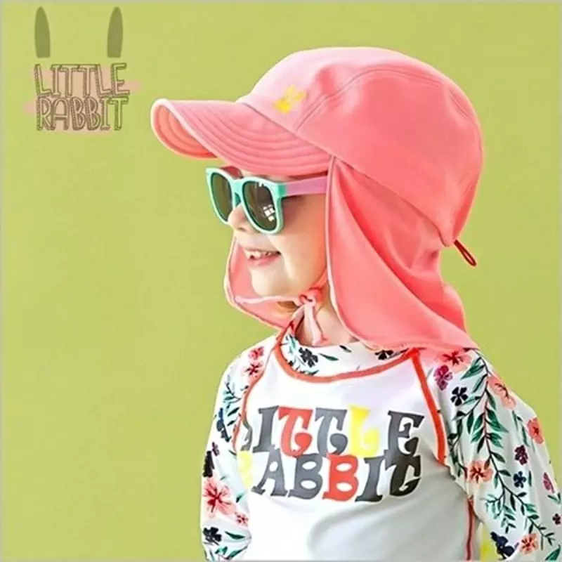Little Rabbit - Korean Children Fashion - #littlefashionista - Little Rabbit Aqua Sun Block Hat - 3
