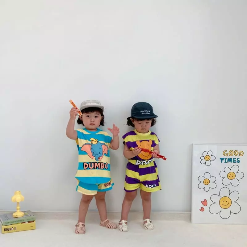 Little Rabbit - Korean Children Fashion - #magicofchildhood - Big Stripes Top Bottom Set