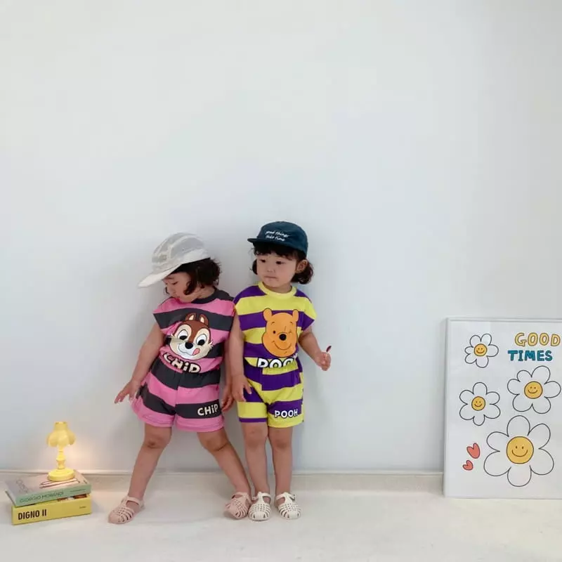 Little Rabbit - Korean Children Fashion - #stylishchildhood - Big Stripes Top Bottom Set - 6
