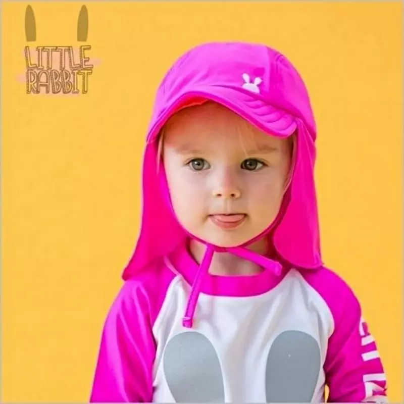 Little Rabbit - Korean Children Fashion - #toddlerclothing - Little Rabbit Aqua Sun Block Hat - 8