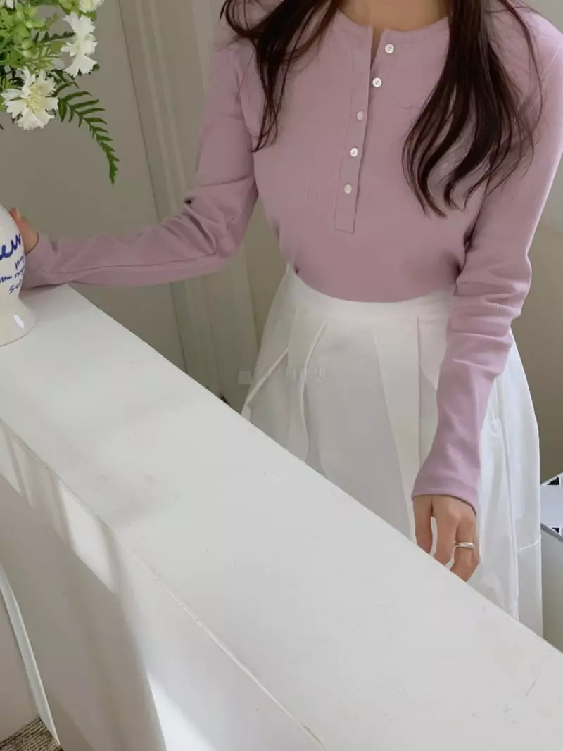 Loringrei - Korean Women Fashion - #momslook - Danjjak Rib Tee - 3