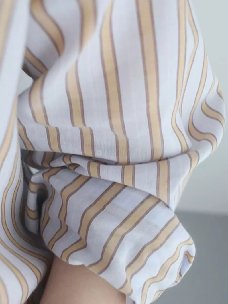 Loringrei - Korean Women Fashion - #womensfashion - Stripes Slower Shirt - 3