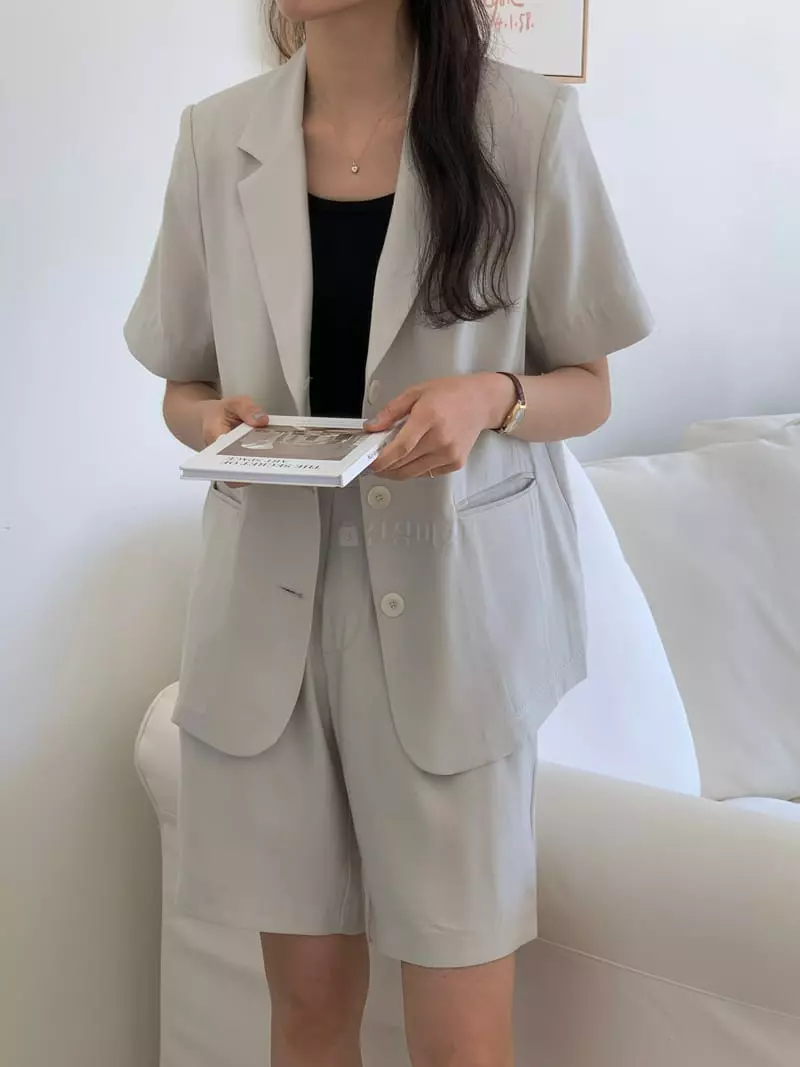 Loringrei - Korean Women Fashion - #womensfashion - Basic Jacket - 5