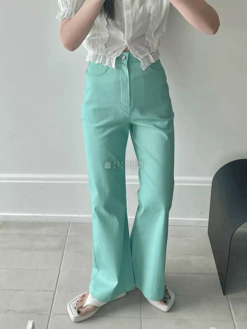 Lovemoment - Korean Women Fashion - #momslook - Pigment Bootscut Pants - 2