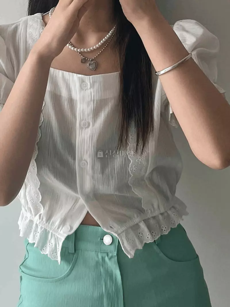 Lovemoment - Korean Women Fashion - #momslook - Latte Lace Blouse - 3