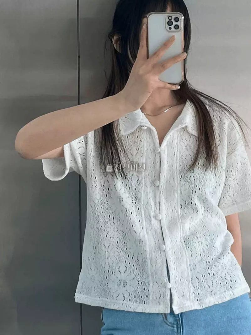 Lovemoment - Korean Women Fashion - #momslook - Croshe Shirt - 2