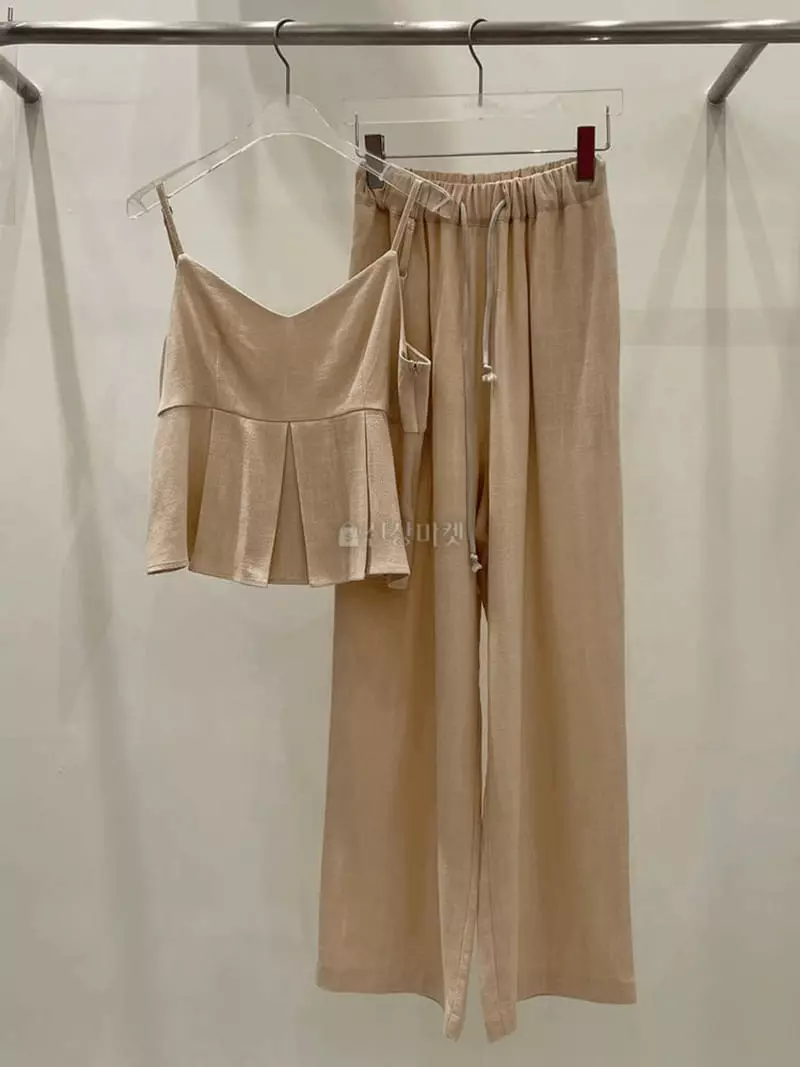 Lovemoment - Korean Women Fashion - #restrostyle - Mare Linen Top Bottom Set