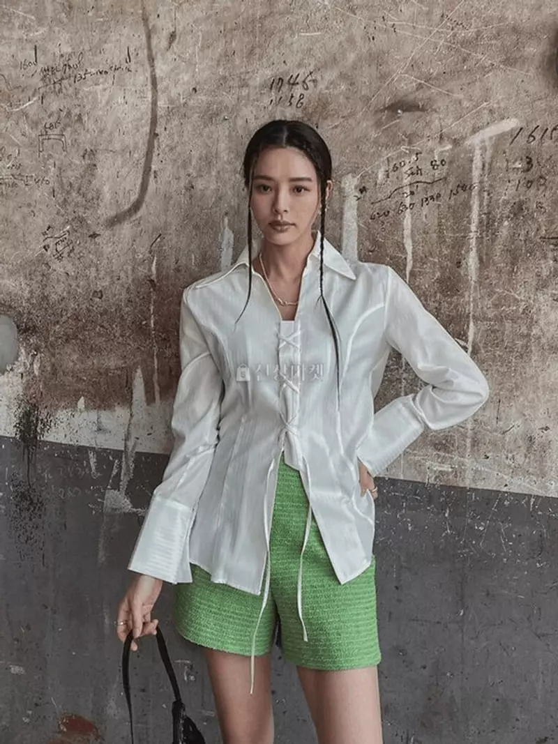 Lovemoment - Korean Women Fashion - #restrostyle - Eyelet Shirt