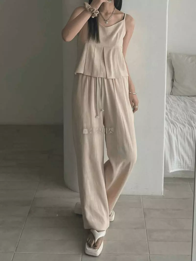 Lovemoment - Korean Women Fashion - #shopsmall - Mare Linen Top Bottom Set - 3