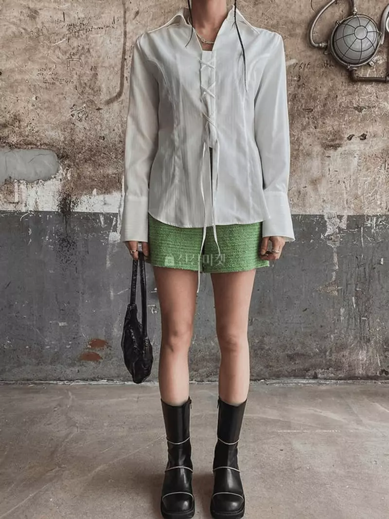 Lovemoment - Korean Women Fashion - #shopsmall - Eyelet Shirt - 3