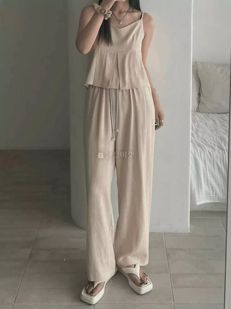 Lovemoment - Korean Women Fashion - #shopsmall - Mare Linen Top Bottom Set - 4
