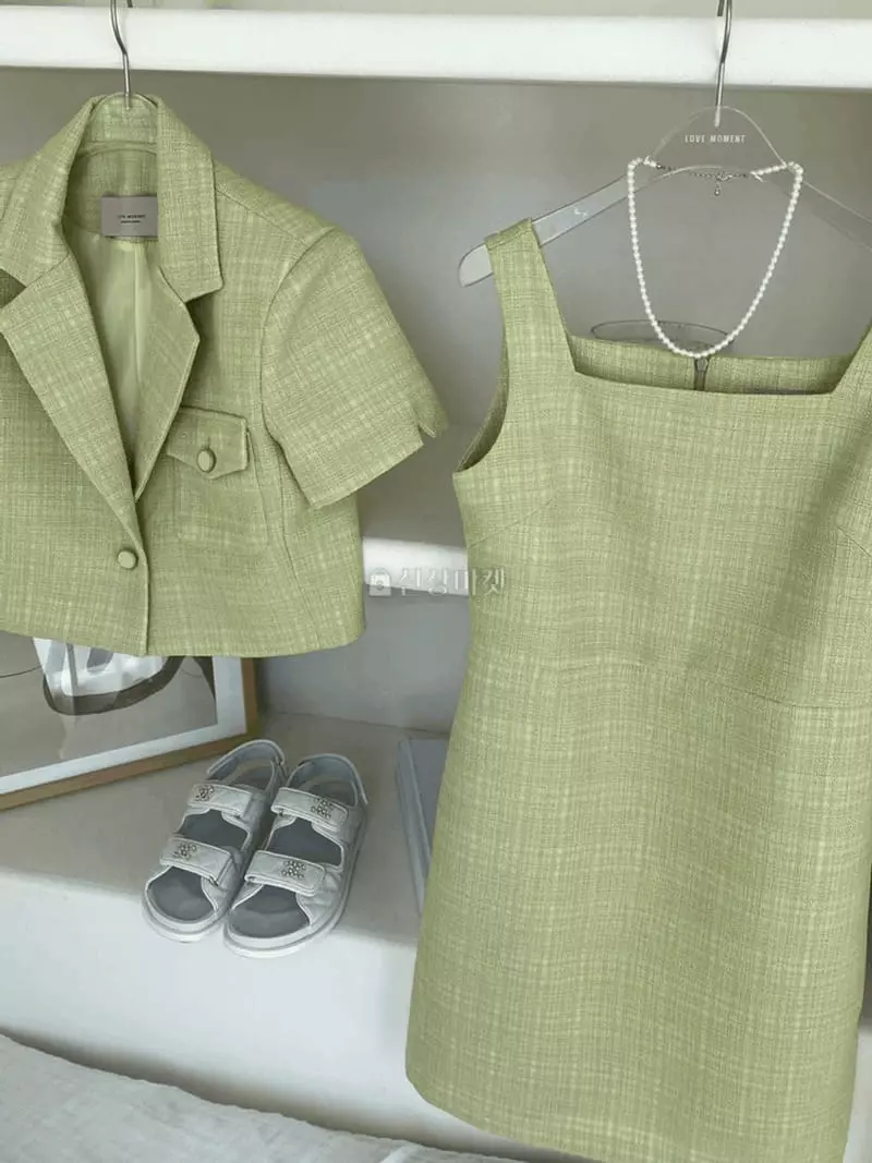 Lovemoment - Korean Women Fashion - #vintagekidsstyle - May Twid One-piece Jacket Set