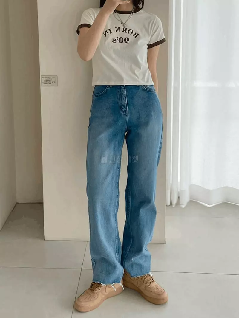 Lovemoment - Korean Women Fashion - #momslook - 90s Crop Tee - 4