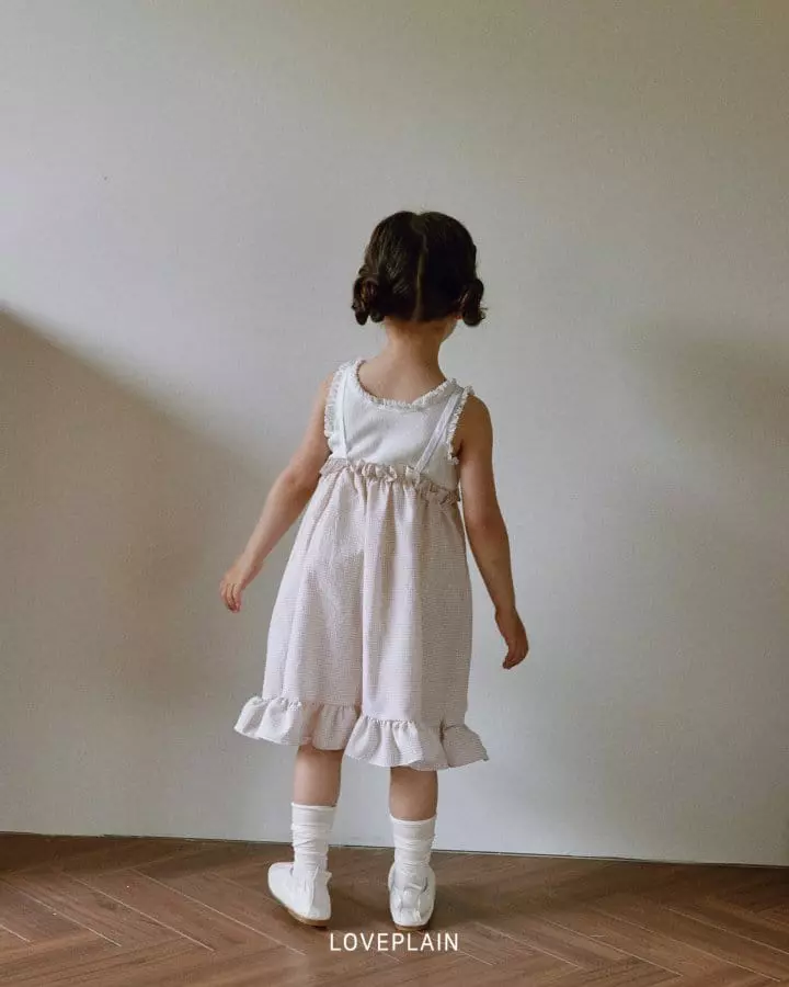Loveplain - Korean Children Fashion - #magicofchildhood - Ribbon Check One-piece - 10