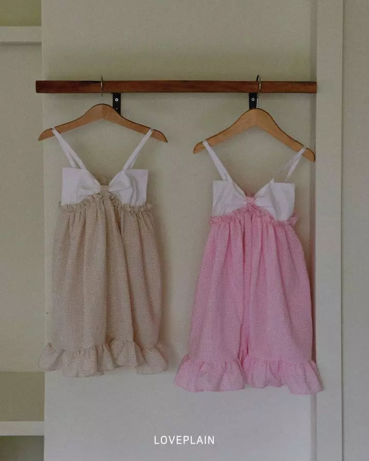Loveplain - Korean Children Fashion - #minifashionista - Ribbon Check One-piece - 11