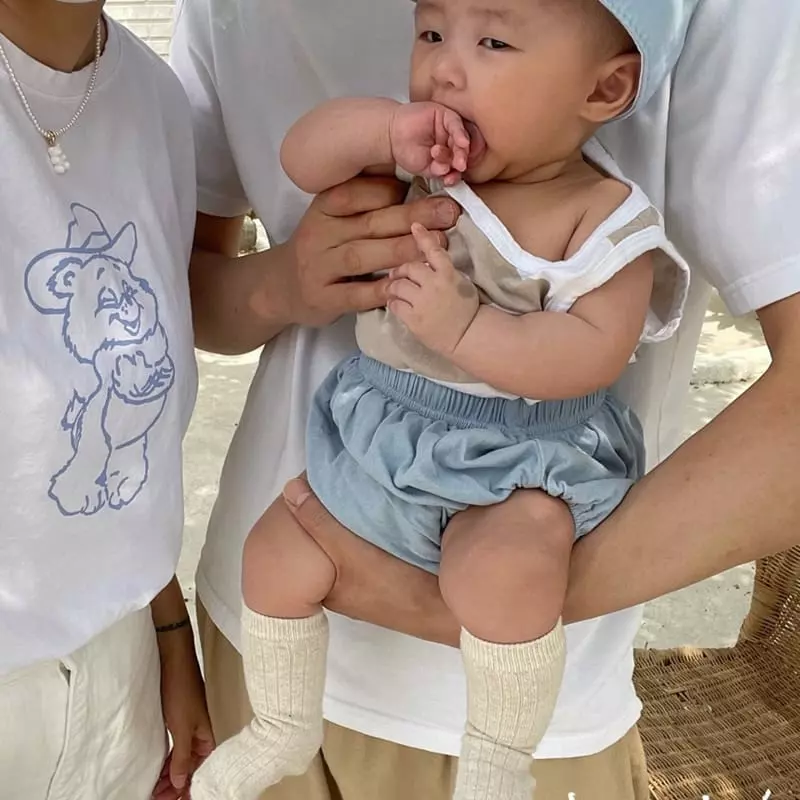 Lovin - Korean Baby Fashion - #onlinebabyboutique - Bebe Stripes Sleeveless Top Bottom Set - 10