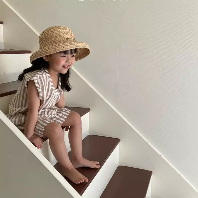 Lovin - Korean Children Fashion - #magicofchildhood - Western Stripes Jumpsuit - 4