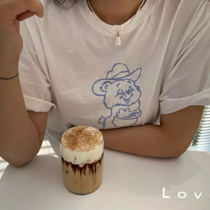 Lovin - Korean Women Fashion - #momslook - Mom Cow Bear Tee - 2