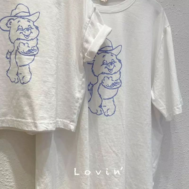 Lovin - Korean Women Fashion - #momslook - Mom Cow Bear Tee - 6