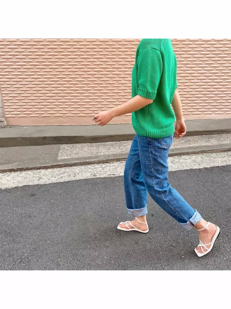 Lowkun - Korean Women Fashion - #womensfashion - Y0030 Stitch Sandals
