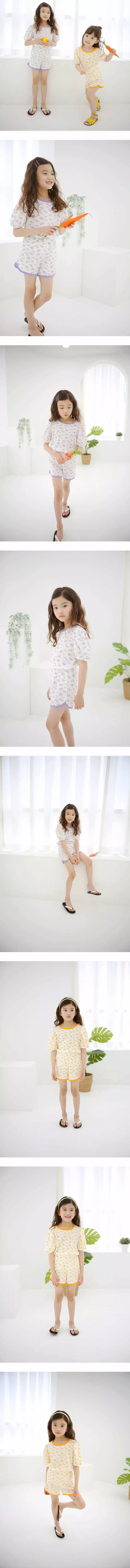 Lydia - Korean Children Fashion - #fashionkids - Flower Top Bottom Set