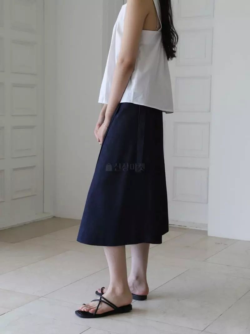 Majdan - Korean Women Fashion - #momslook - Denim Wrap Skirt