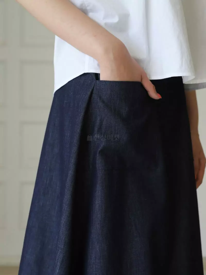 Majdan - Korean Women Fashion - #momslook - Denim Wrap Skirt - 3
